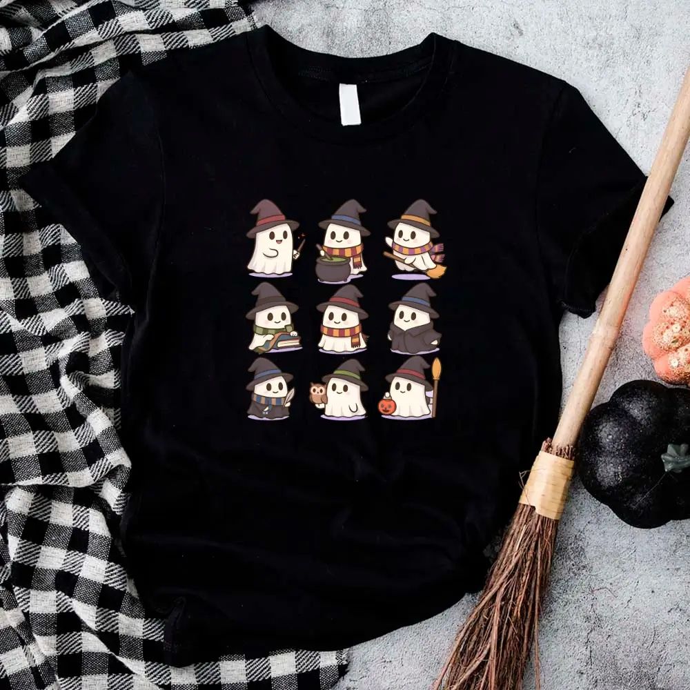 Cute Witch Ghosts Halloween Shirt Kawaii Spooky Tee
