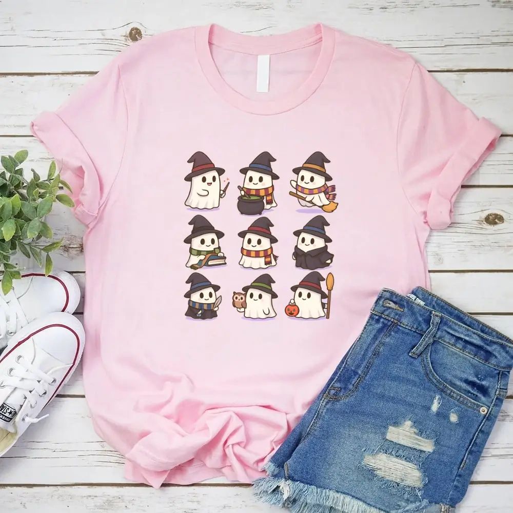 Cute Witch Ghosts Halloween Shirt Kawaii Spooky Tee