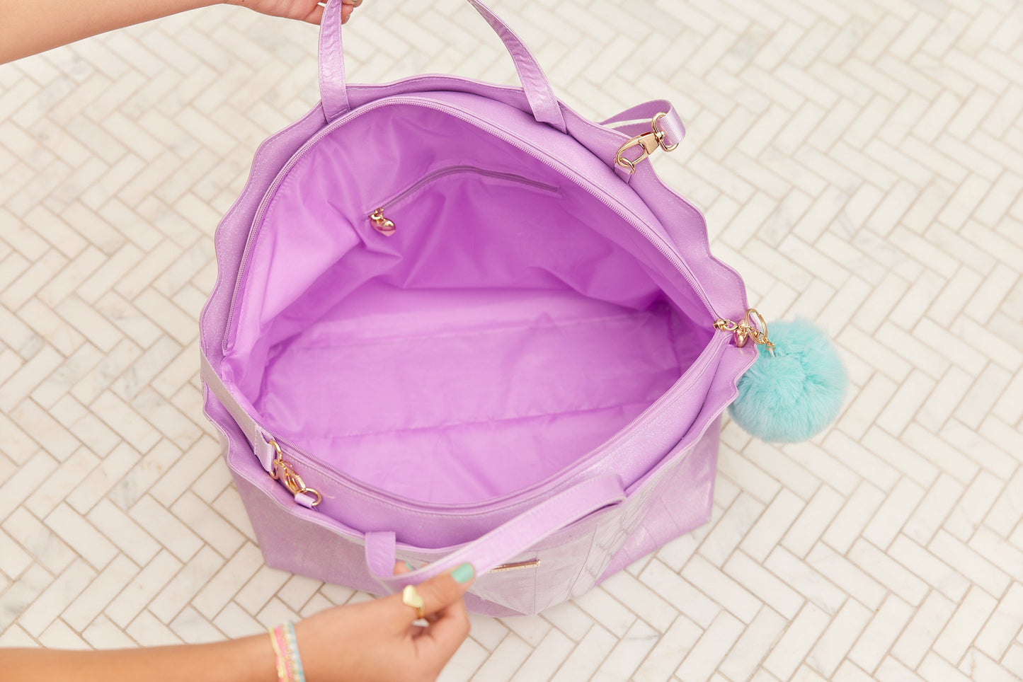 Mermaid Lilac Lavender Overnight Bag Glimmer Wish
