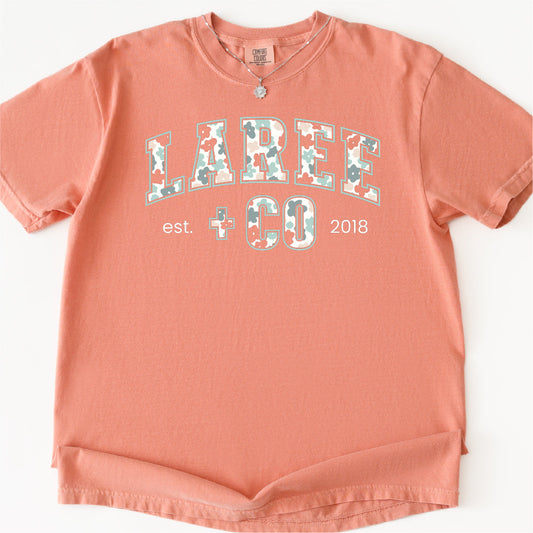LC Pattern Tee Comfortable Ringspun Cotton Relaxed Fit Laree + Co