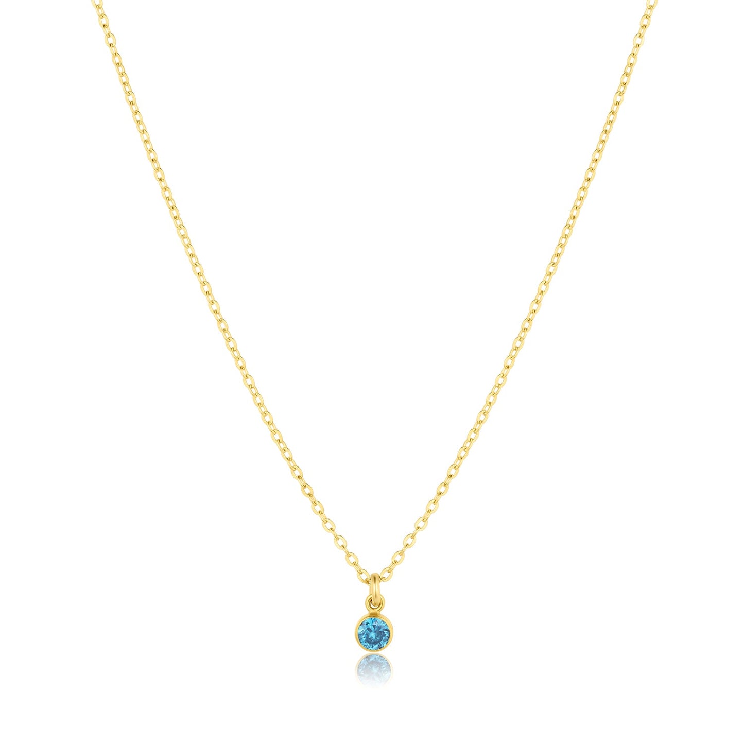 Birthstone Charm 14k Gold Filled or Sterling Silver Necklace