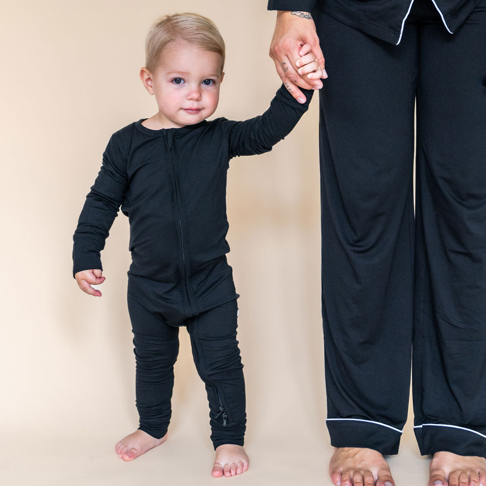 Allie Black Bamboo Convertible Footie 2T-4T Laree + Co.