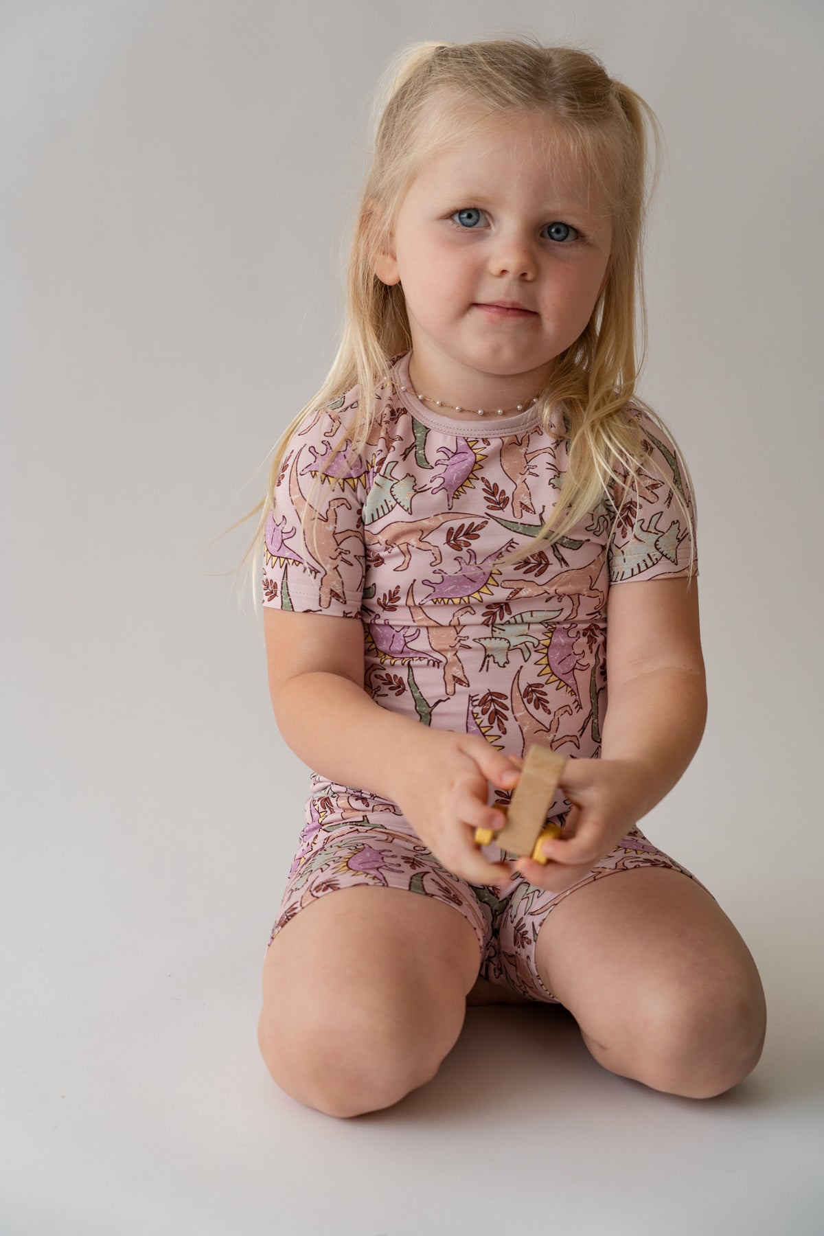 Pink Dino 2 piece shorty PJ's