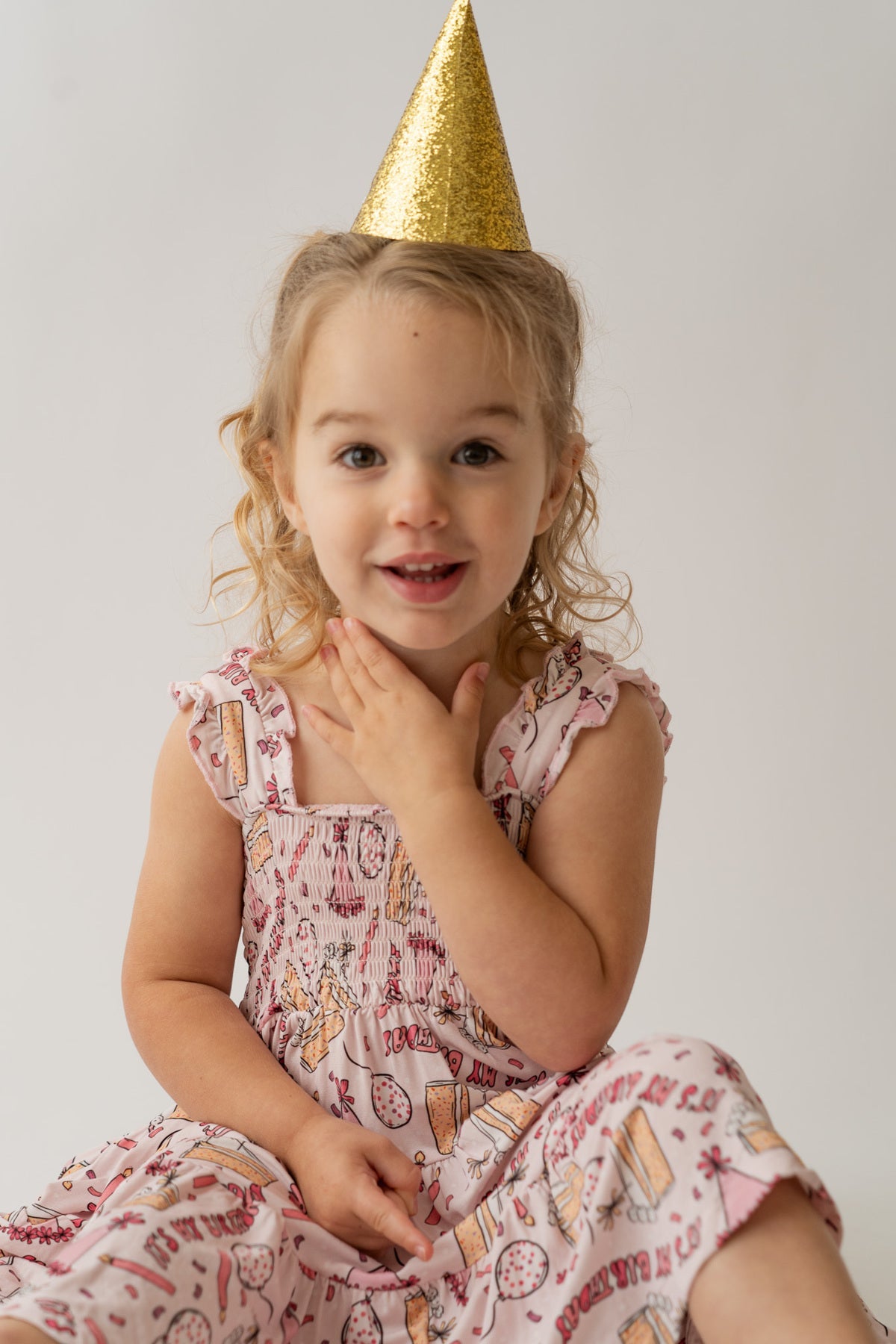 Birthday Shirred Dress Bamboo Viscose Little Princess