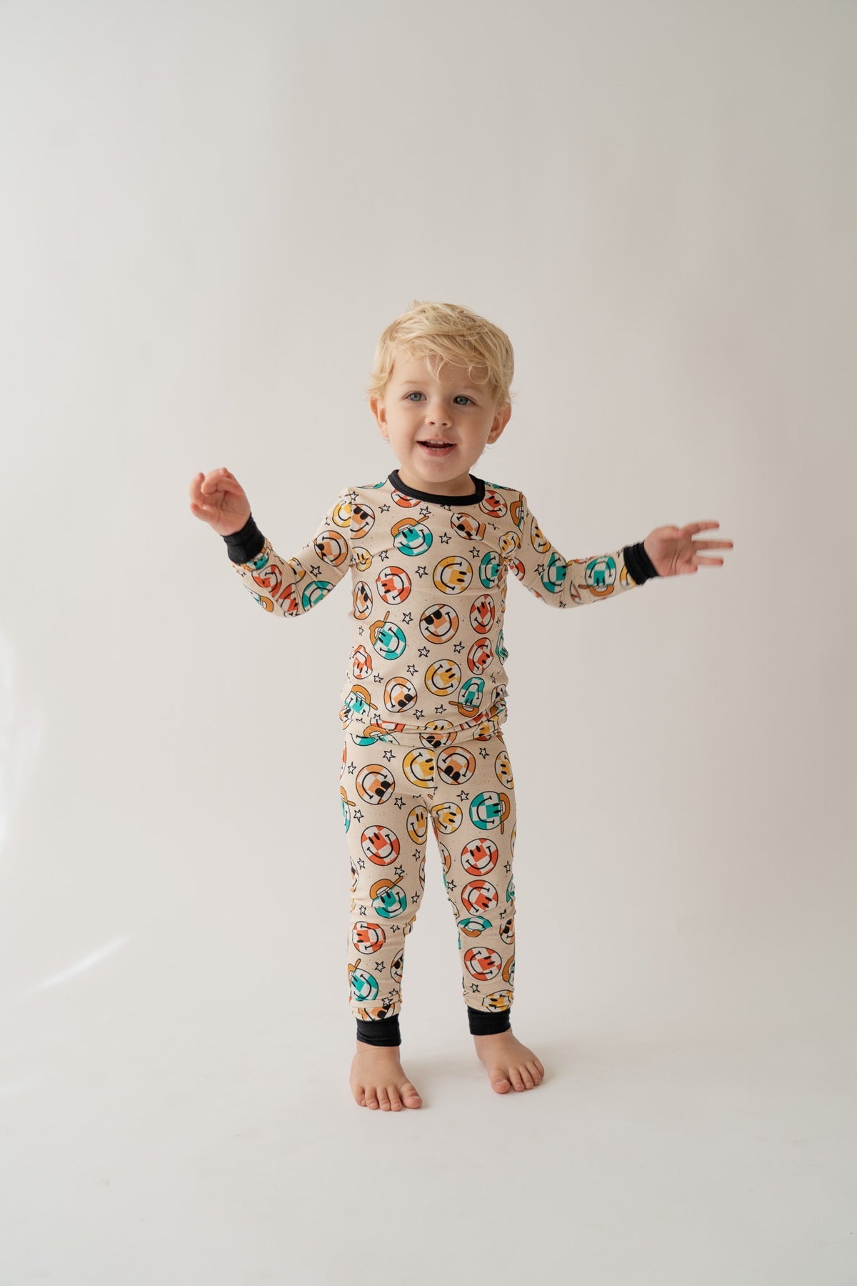 Smiley Check Printed Bamboo 2 Piece Pajamas HouseofHenry