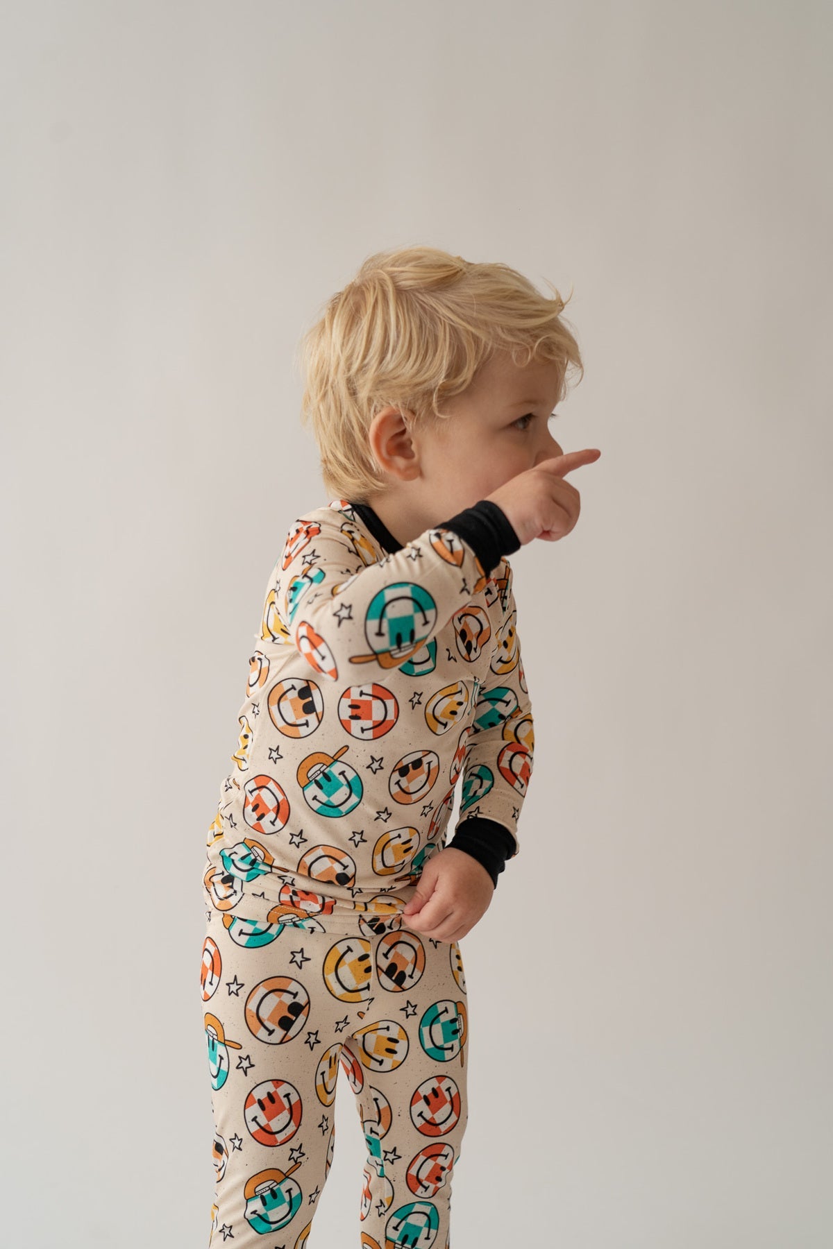 Smiley Check Printed Bamboo 2 Piece Pajamas HouseofHenry