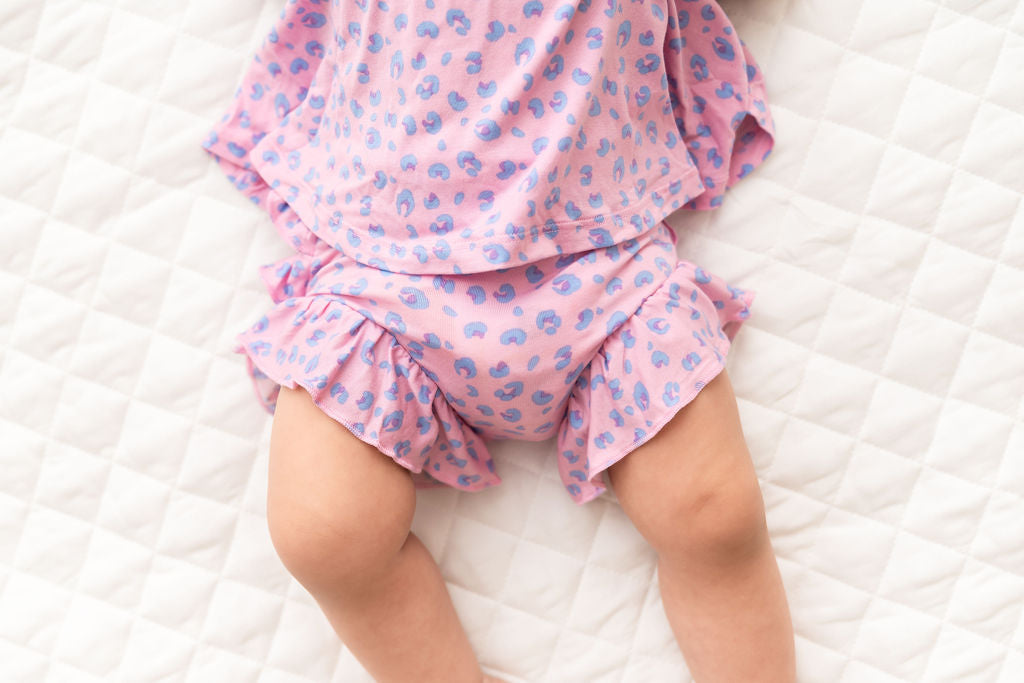 Leopard Bamboo Ruffle Bummies Infant Toddler Laree + Co.