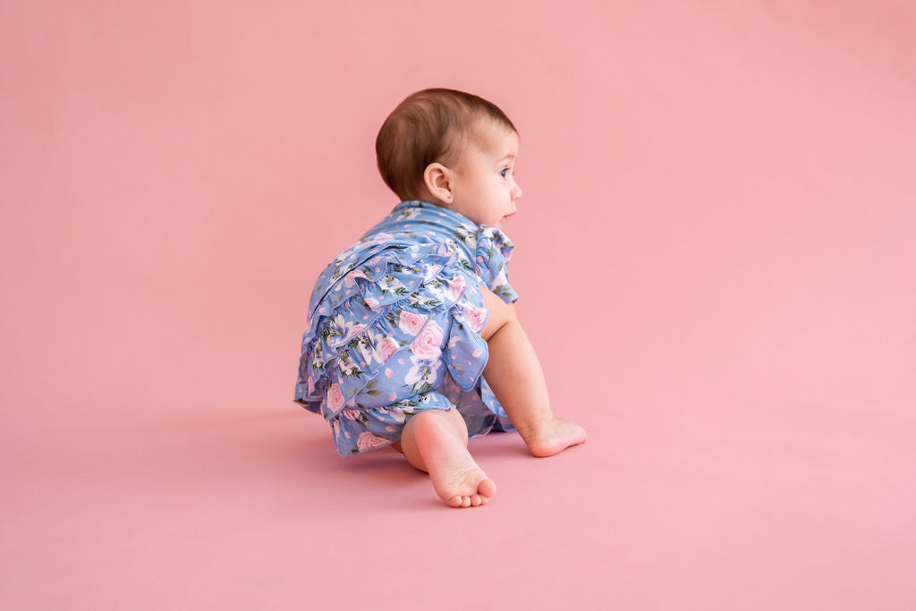 Floral Bamboo Ruffle Bummies Infant Toddler Laree + Co.
