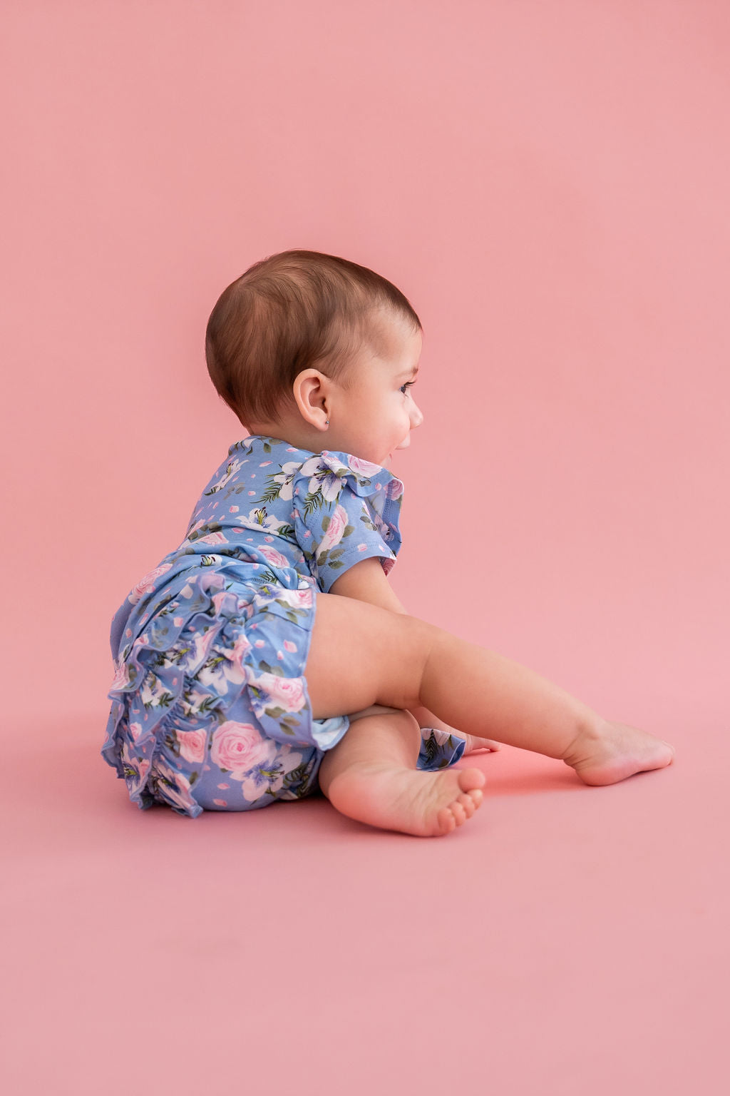 Floral Bamboo Ruffle Bummies Infant Toddler Laree + Co.