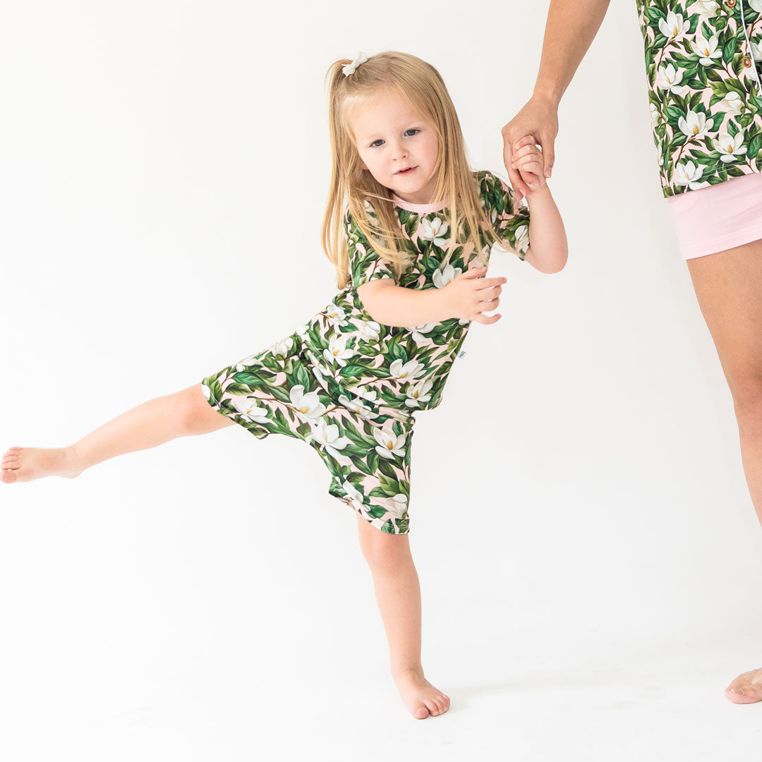 Bamboo 2-Piece Short Set Long Sleeve Shirt and Pants Magnolia