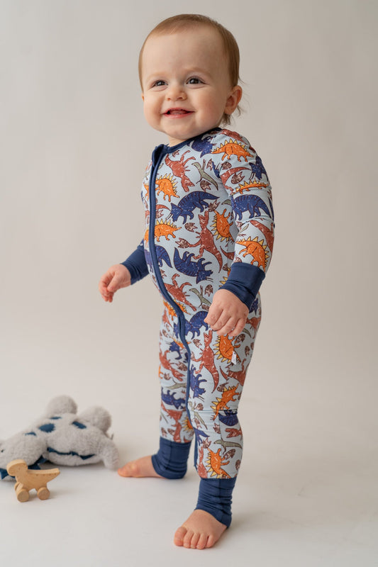 Blue Bamboo Convertible Loveralls Baby Pajamas HouseofHenry