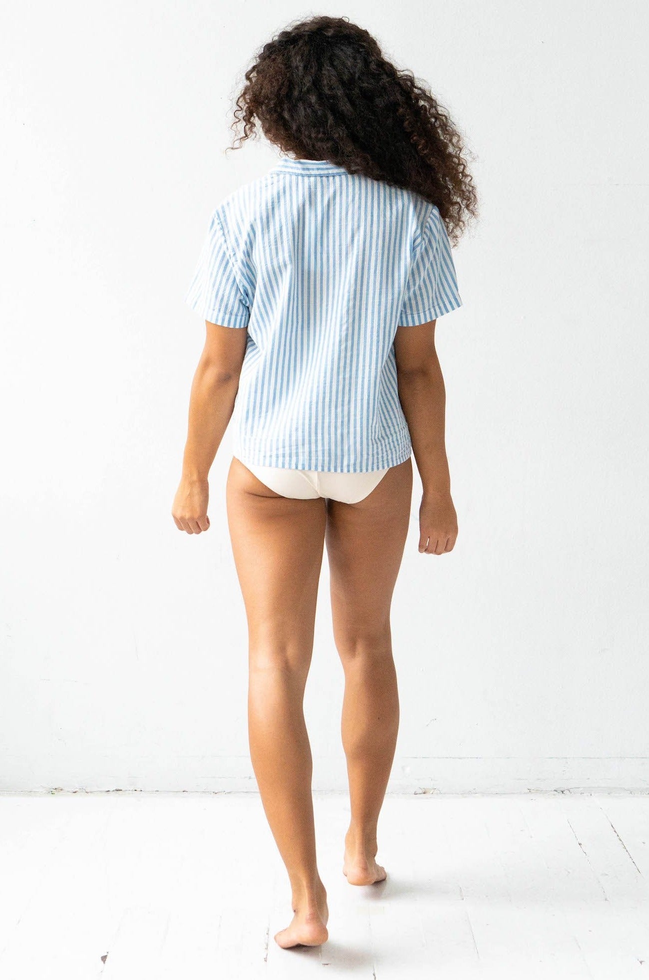 Cropped Button Down Top 100% Cotton Salua Lingerie