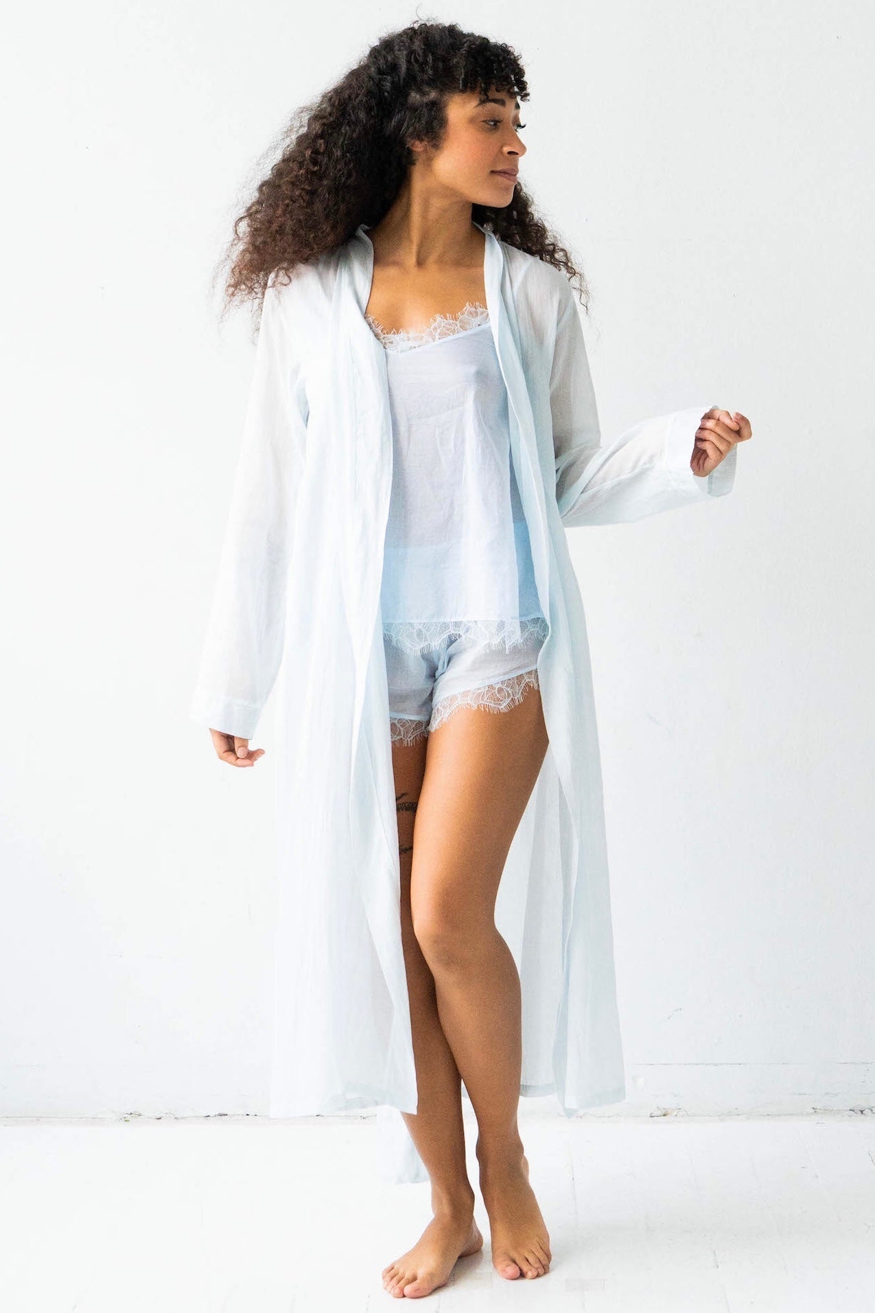 Cotton Silk Classic Long Robe 48' Salua