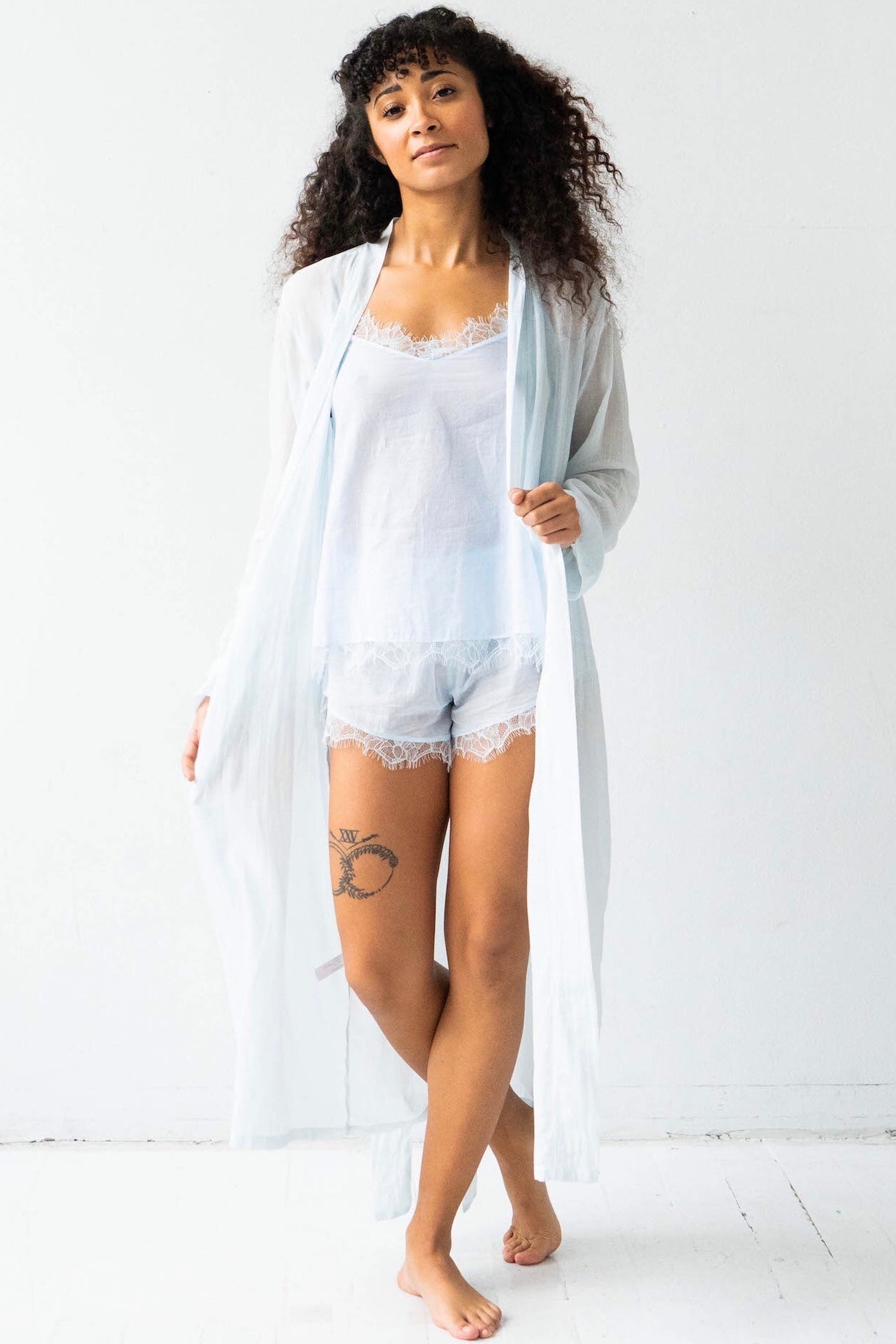 Cotton Silk Classic Long Robe 48' Salua