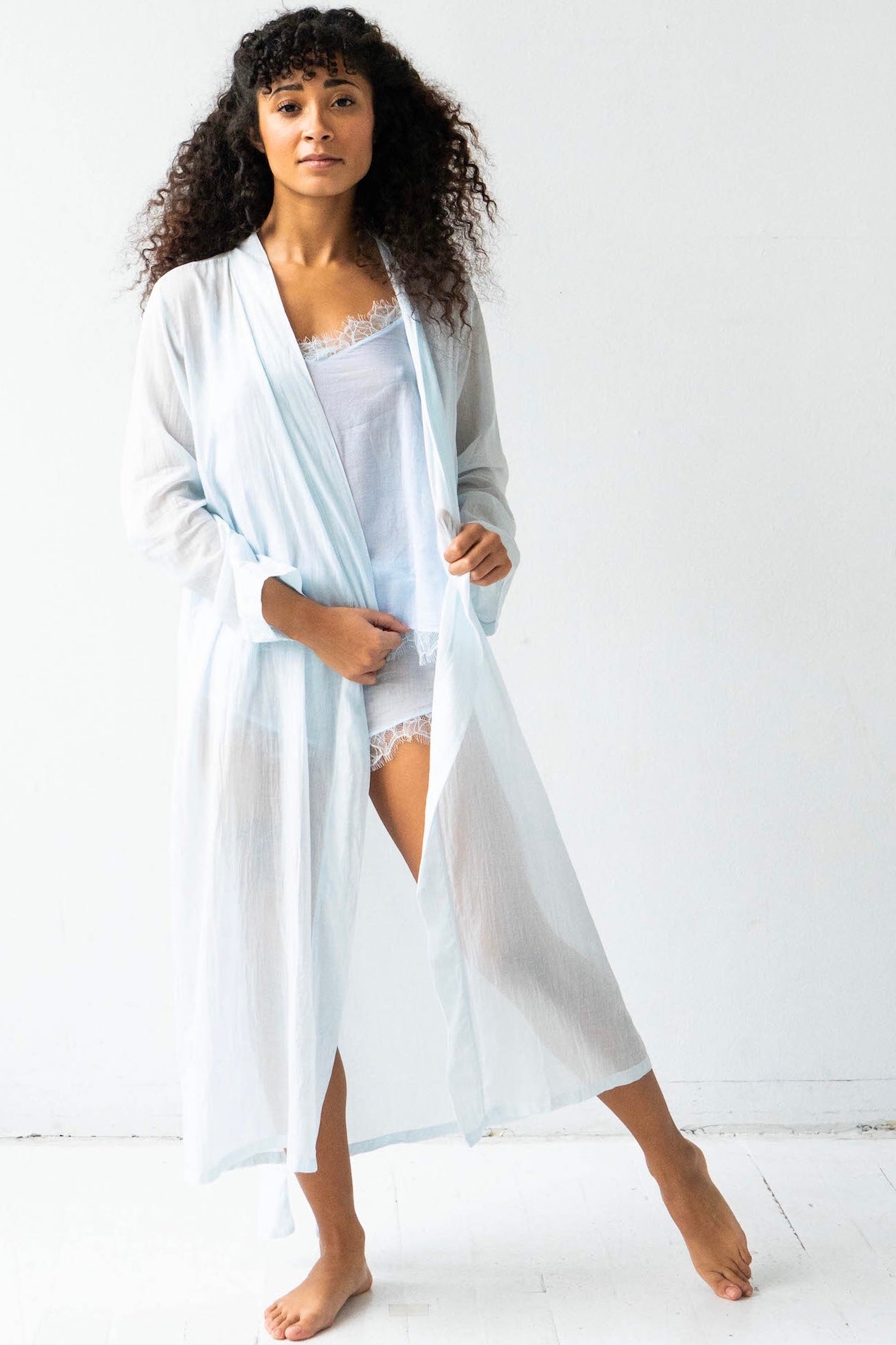 Cotton Silk Classic Long Robe 48' Salua