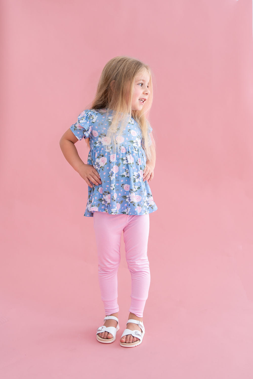 Lillian Floral Bamboo Peplum Top by Laree + Co.