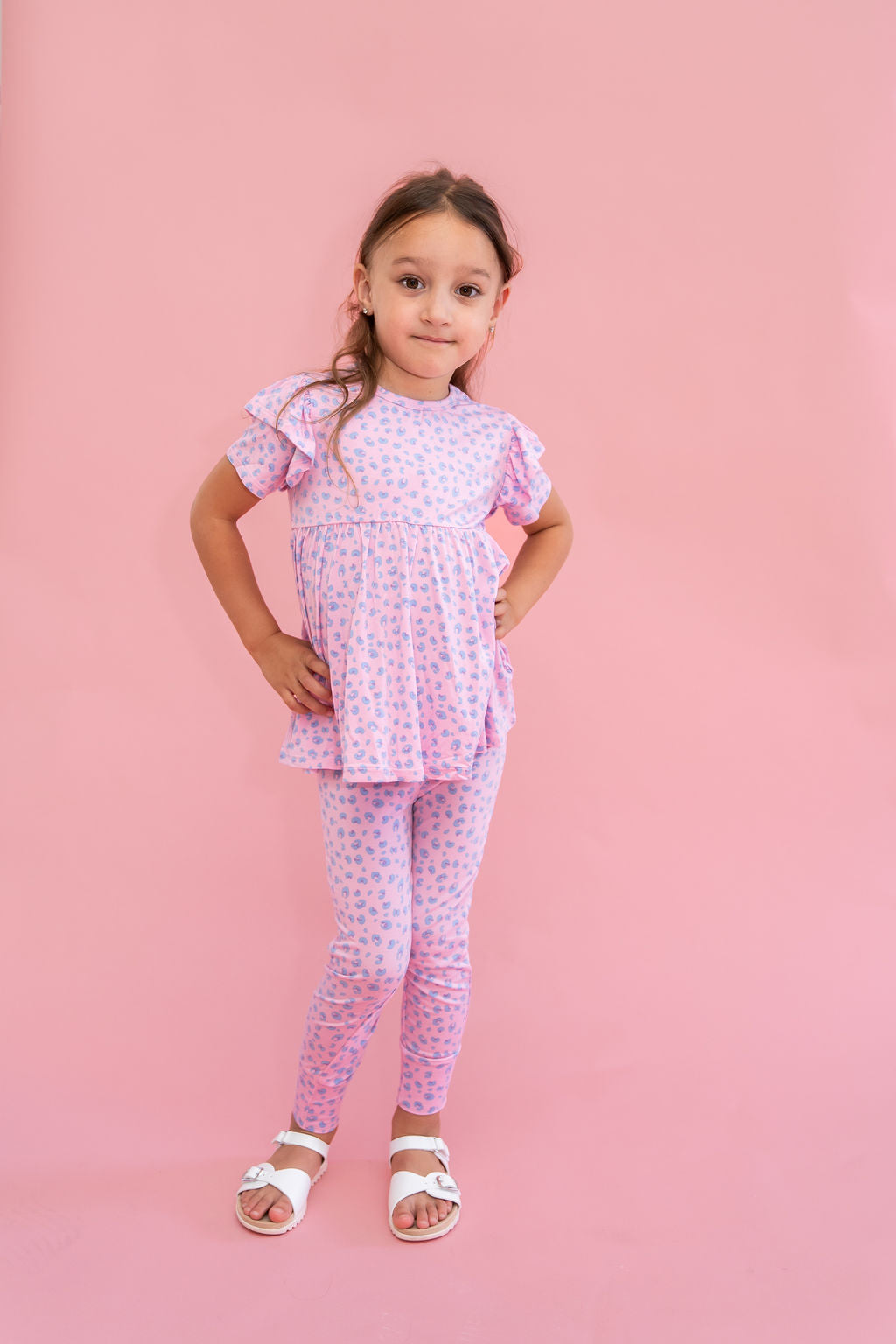 Lillian Leopard Bamboo Leggings Soft Children's Leggings Laree + Co.