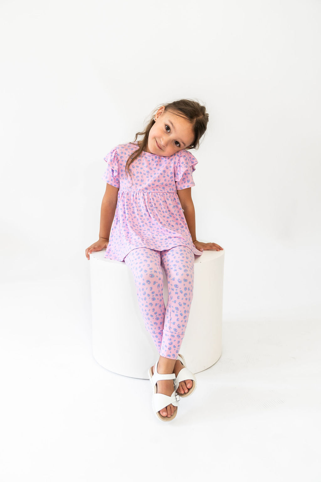 Lillian Leopard Bamboo Leggings Soft Children's Leggings Laree + Co.