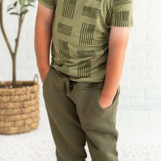 Bamboo Short Sleeve Tee and Jogger Set Kolton Laree + Co.