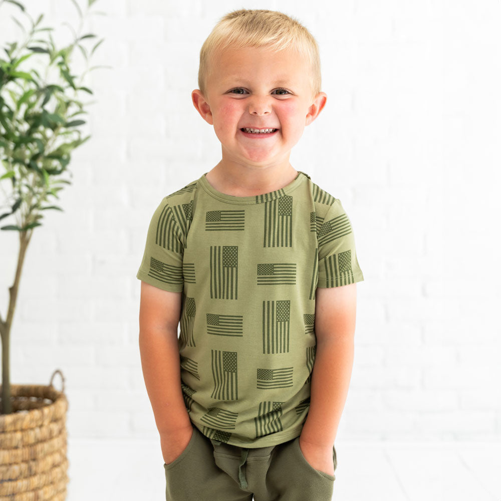 Bamboo Short Sleeve Tee and Jogger Set Kolton Laree + Co.