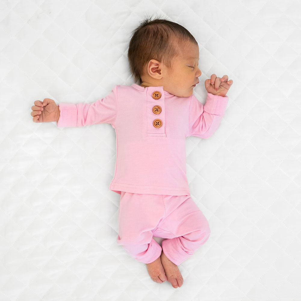 Light Pink Bamboo Infant 2-Piece Set Laree + Co.
