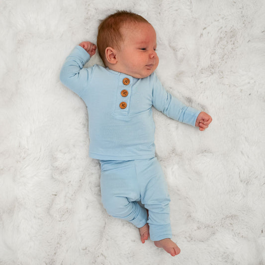 Light Blue Bamboo Infant 2-Piece Set