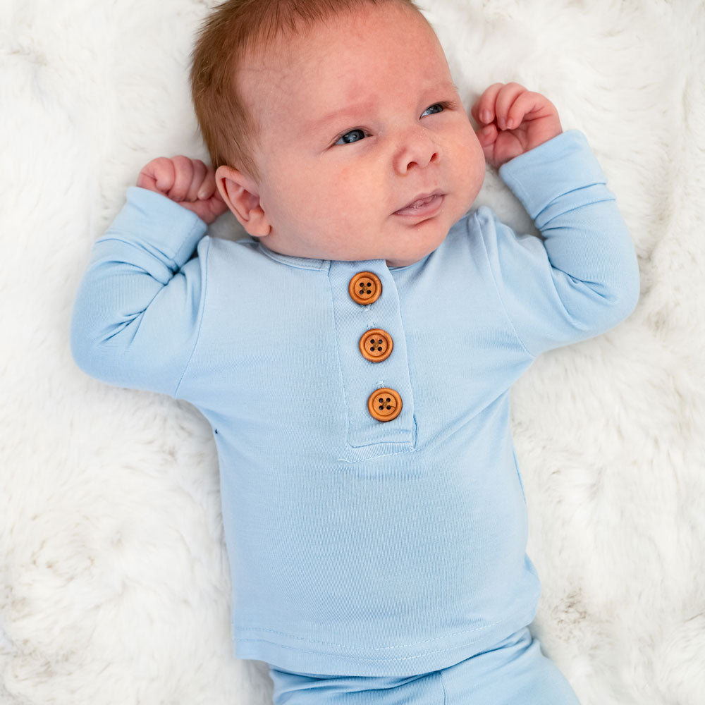 Light Blue Bamboo Infant 2-Piece Set