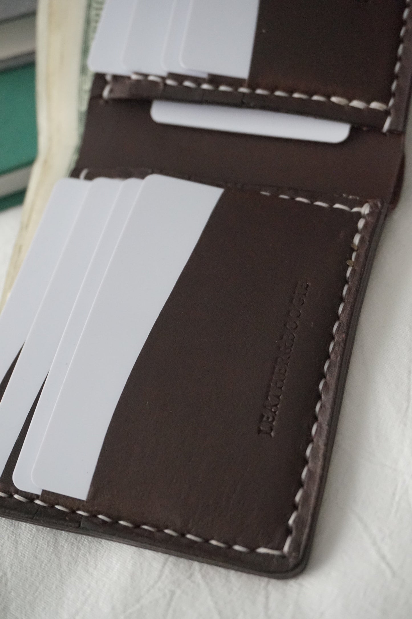11 Pocket Bi Fold Full Grain Leather Wallet