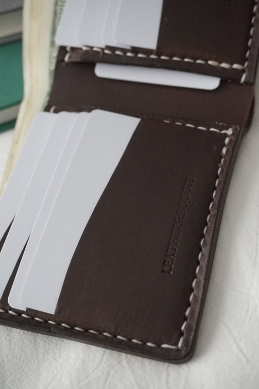 11 Pocket Bi Fold Full Grain Leather Wallet