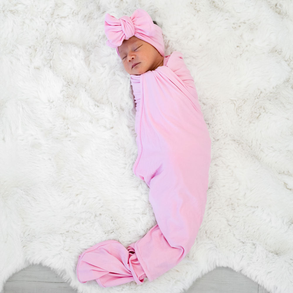 Light Pink Bamboo Stretchy Swaddle Set Laree + Co.