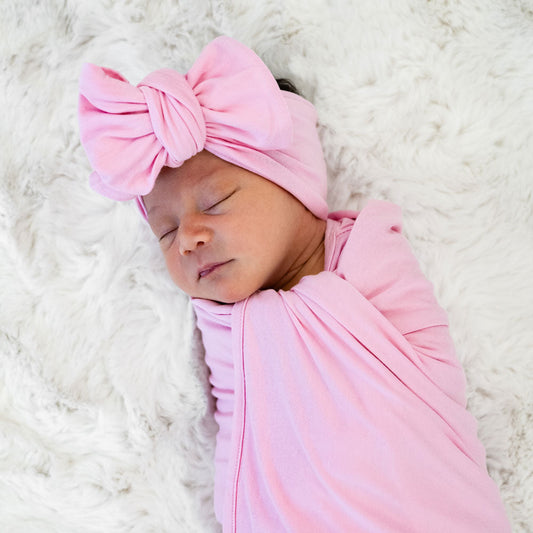 Light Pink Bamboo Stretchy Swaddle Set Laree + Co.