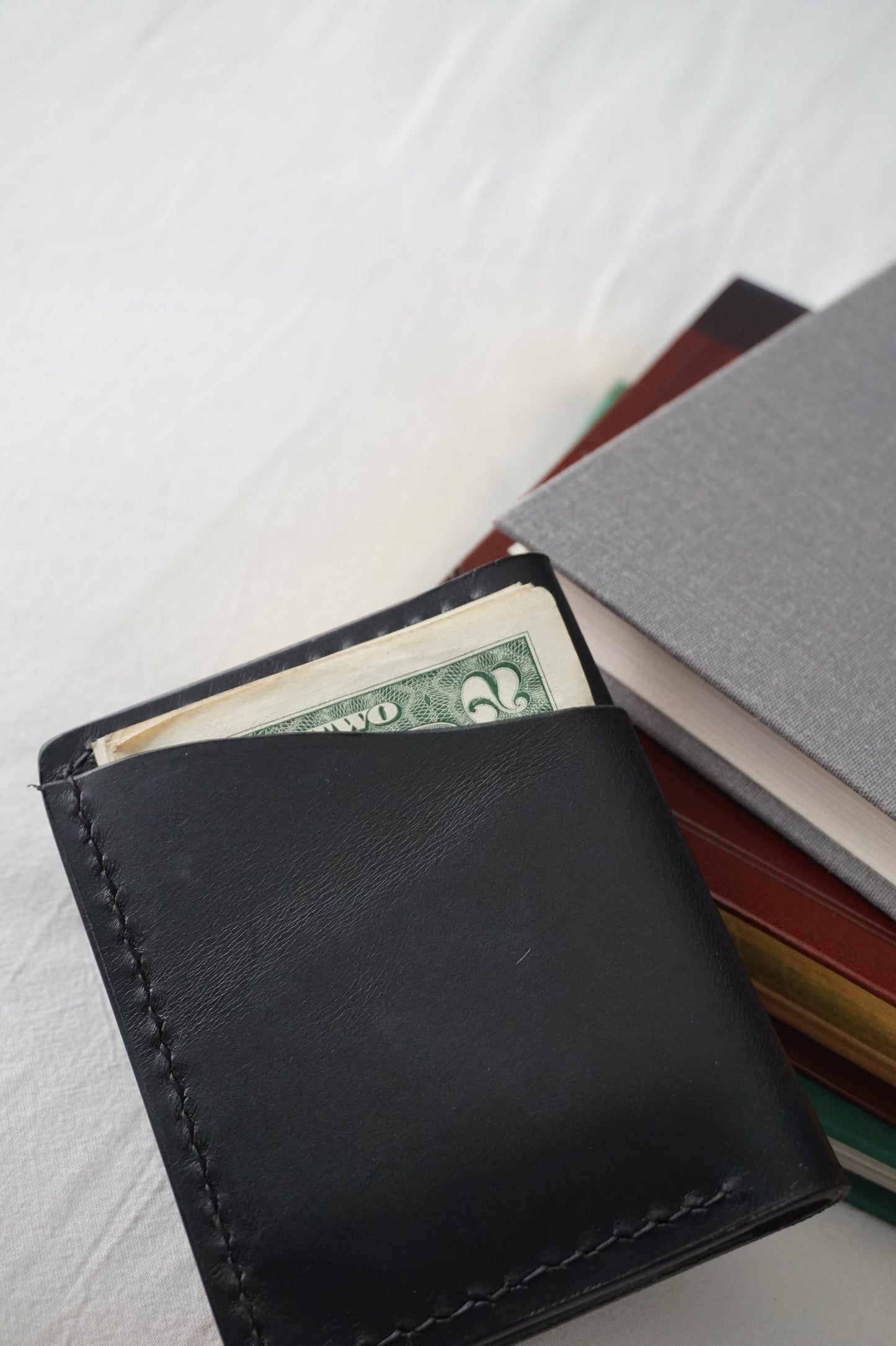 6 Pocket Card Bi Fold Full Grain Leather Wallet Italian Buttero