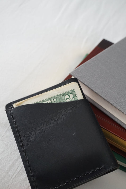 6 Pocket Card Bi Fold Full Grain Leather Wallet Italian Buttero
