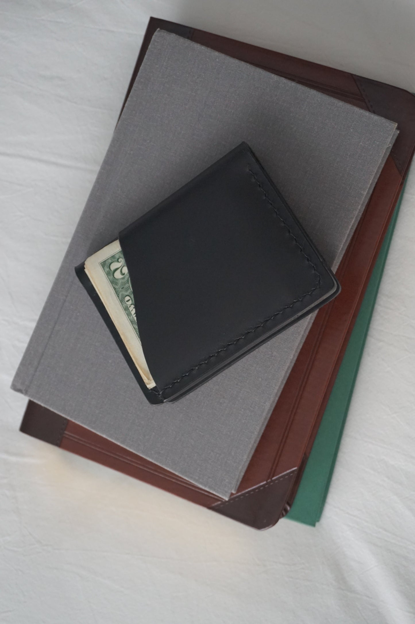 6 Pocket Card Bi Fold Full Grain Leather Wallet Italian Buttero