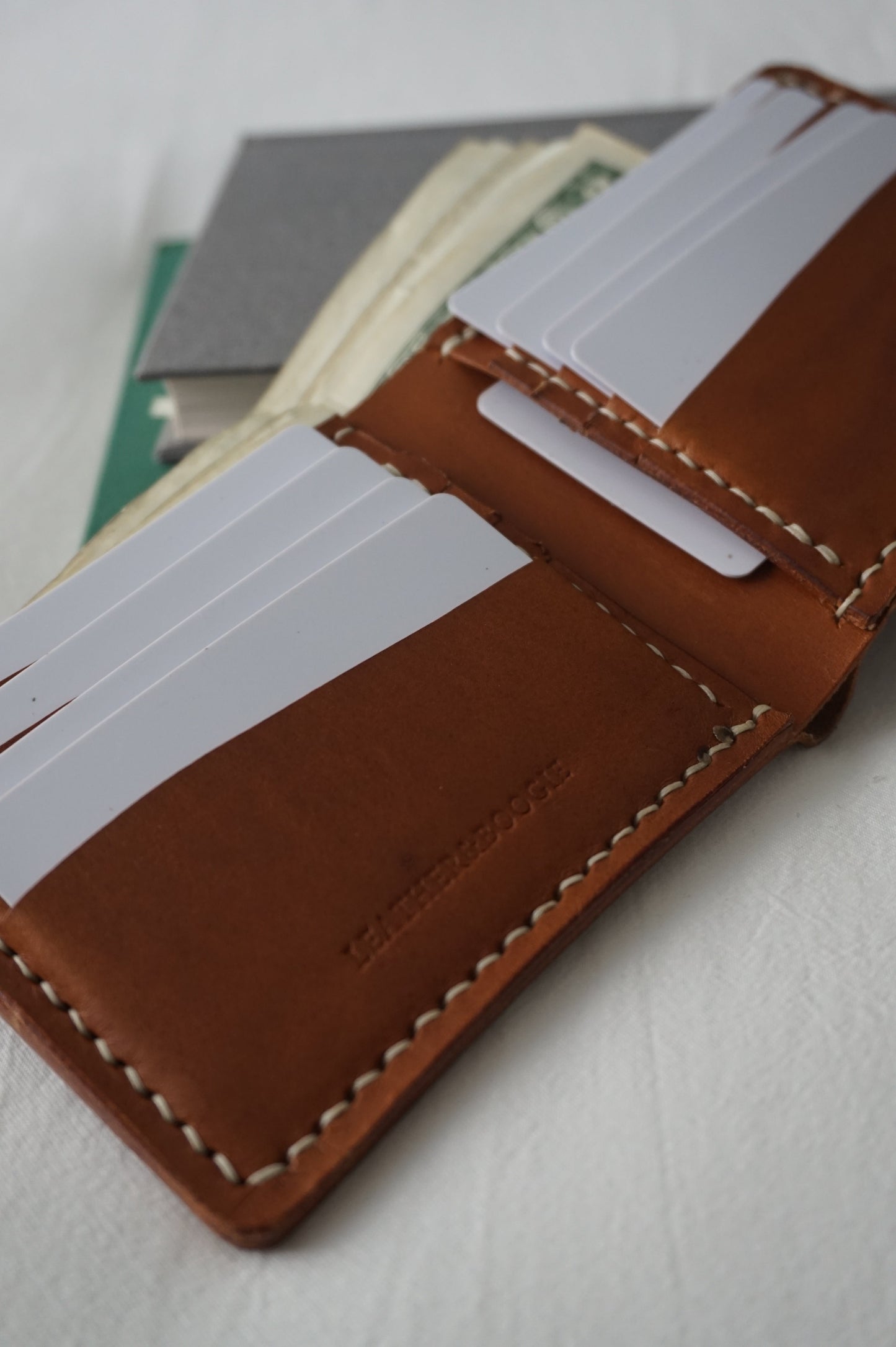 11 Pocket Bi Fold Full Grain Leather Wallet