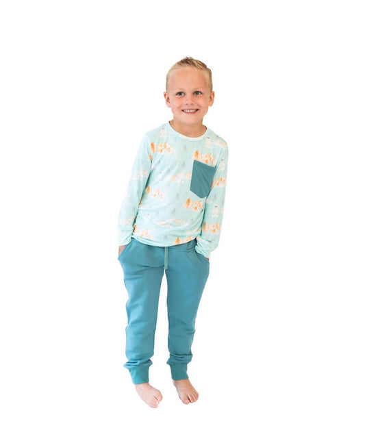 Bamboo Long Sleeve Pocket Tee with Joggers Laree + Co.