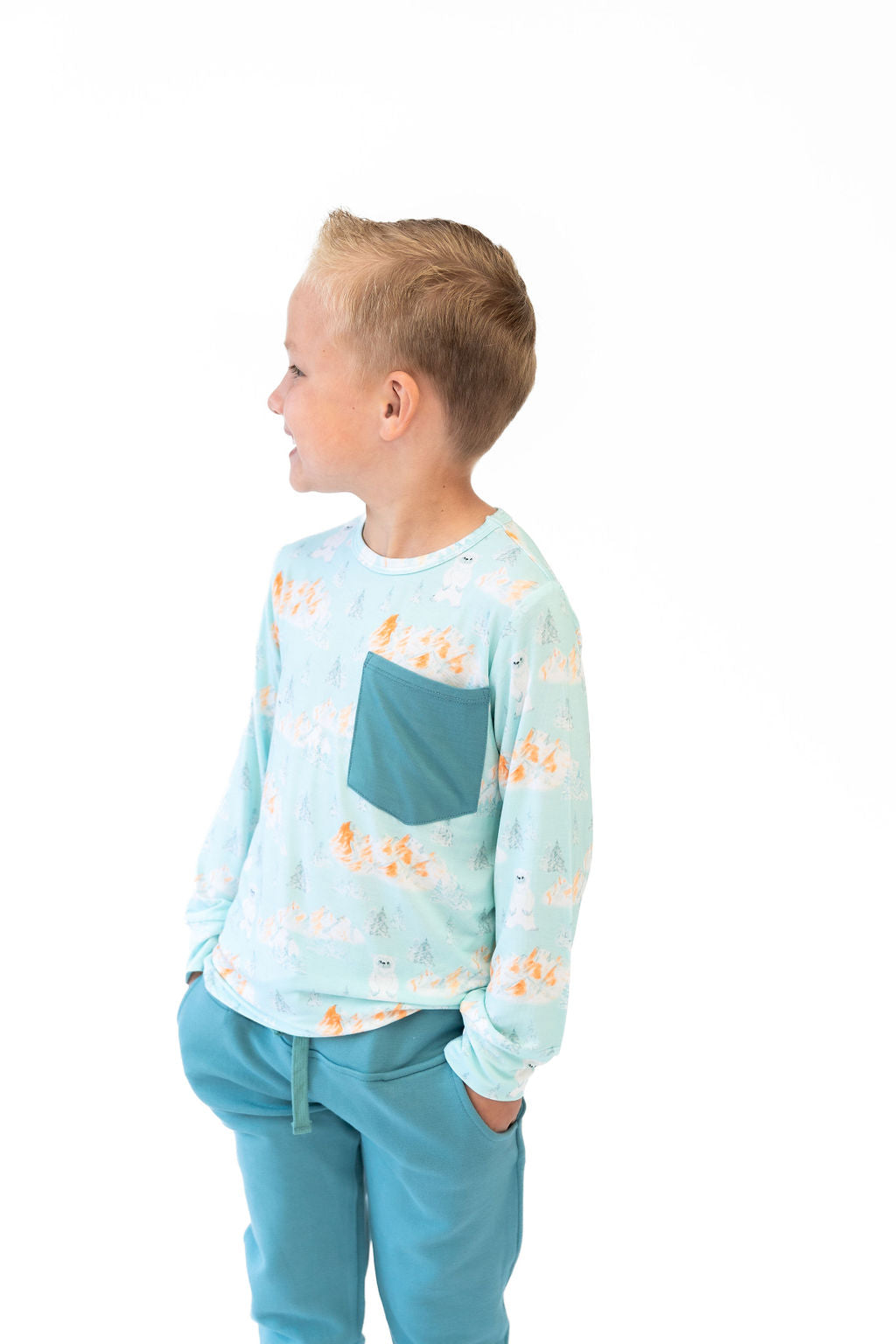 Bamboo Long Sleeve Pocket Tee with Joggers Laree + Co.