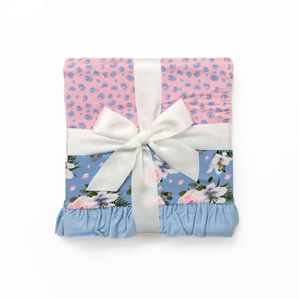 Floral Bamboo Ruffle Stroller Blanket Lillian