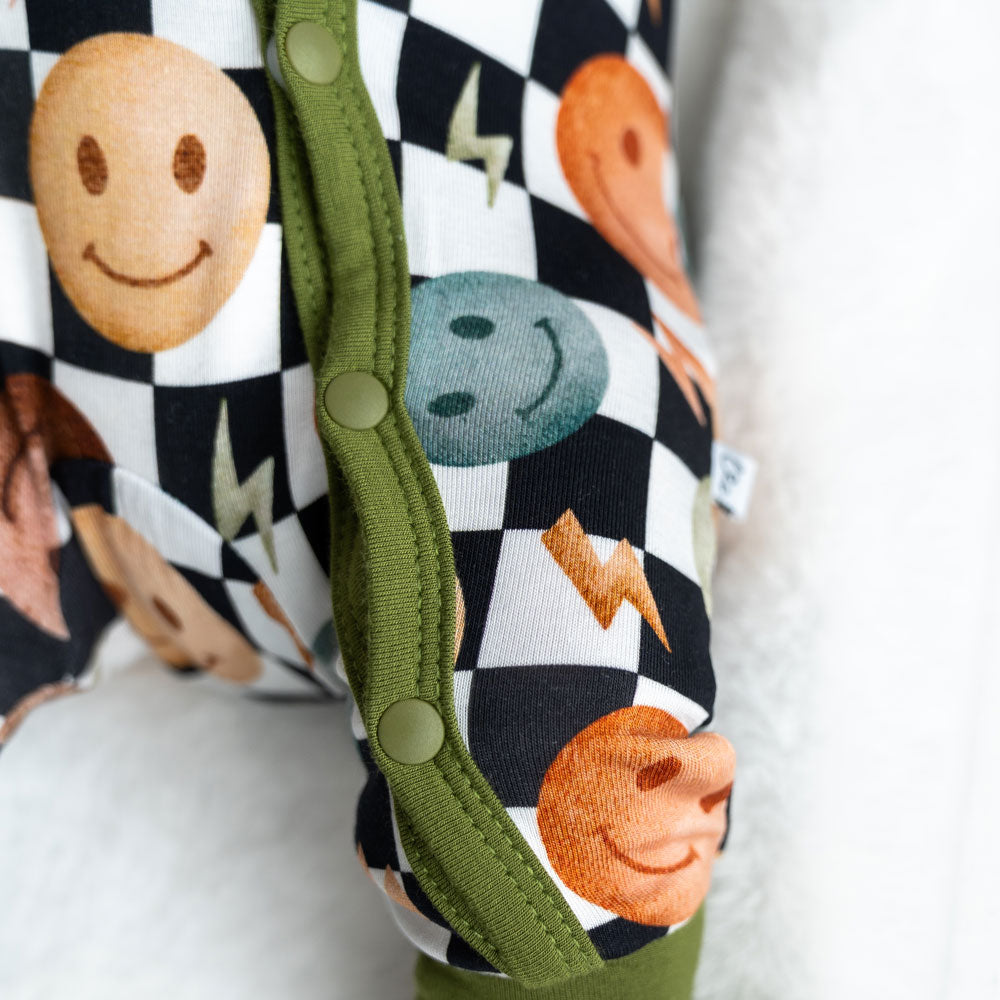 Bamboo Convertible Footie Soft One-Piece Luke Smiley Checks Laree + Co.