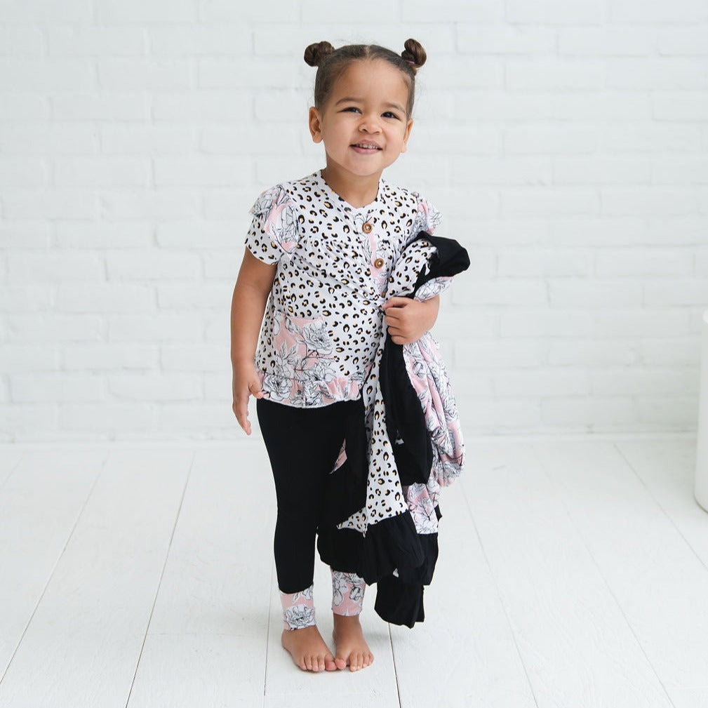 Bamboo Peplum Short Sleeve + Legging Set Laree + Co.