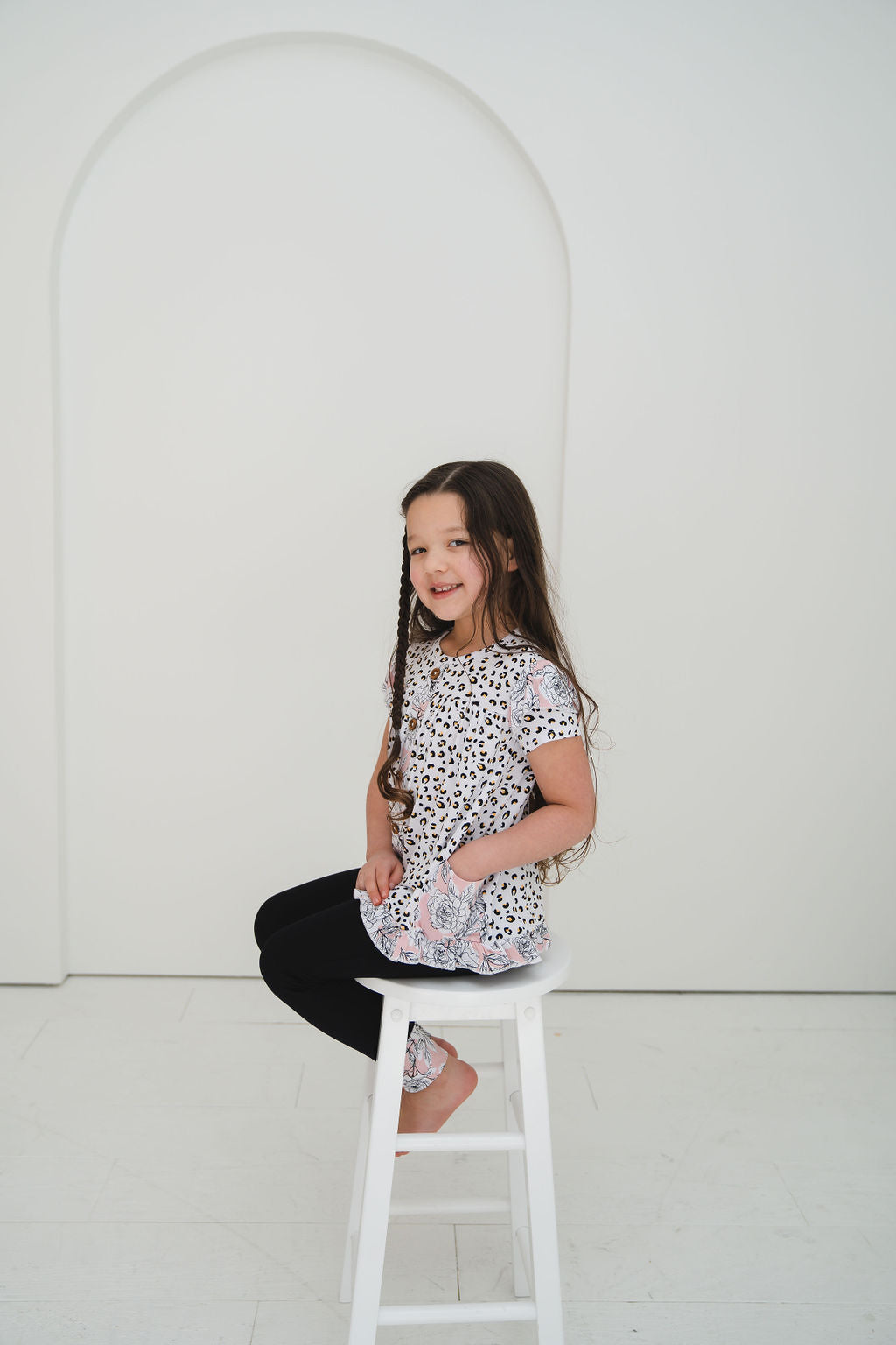 Bamboo Peplum Short Sleeve + Legging Set Laree + Co.