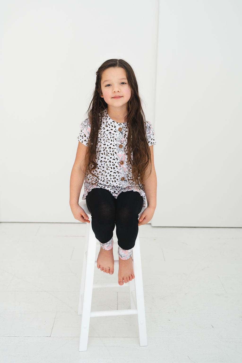 Bamboo Peplum Short Sleeve + Legging Set Laree + Co.