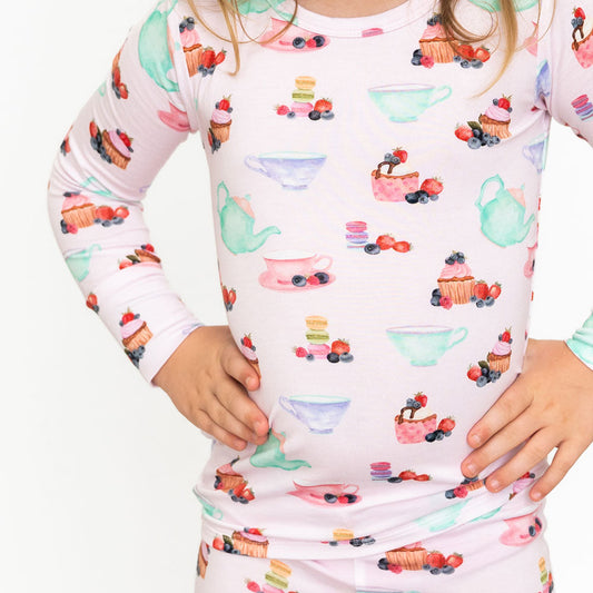 Bamboo Long Sleeve 2-Piece Set Lillian's Garden Tea Party