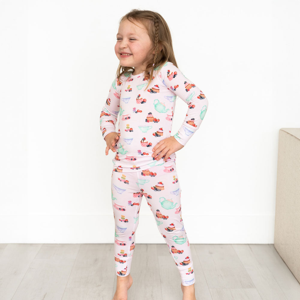 Bamboo Long Sleeve 2-Piece Set Lillian's Garden Tea Party