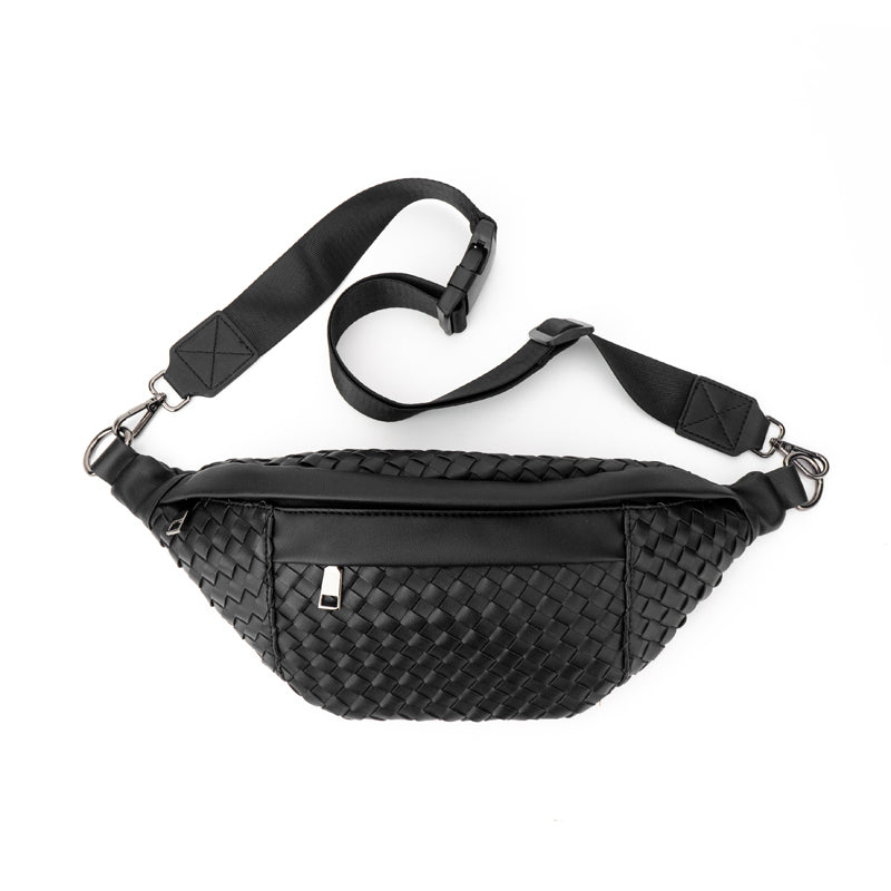 Woven Leather Vegan Sling Bag The Riley