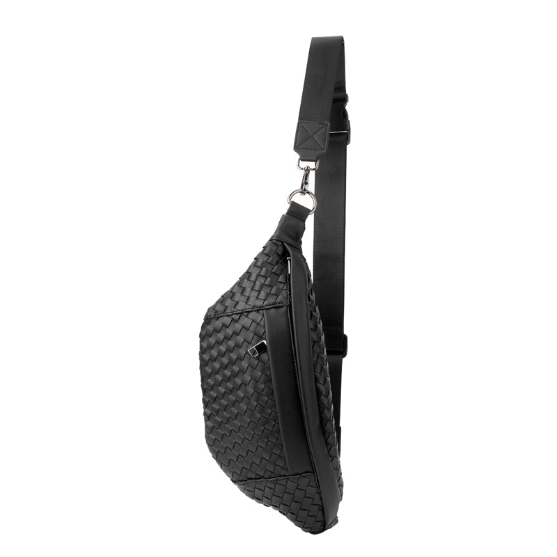 Woven Leather Vegan Sling Bag The Riley