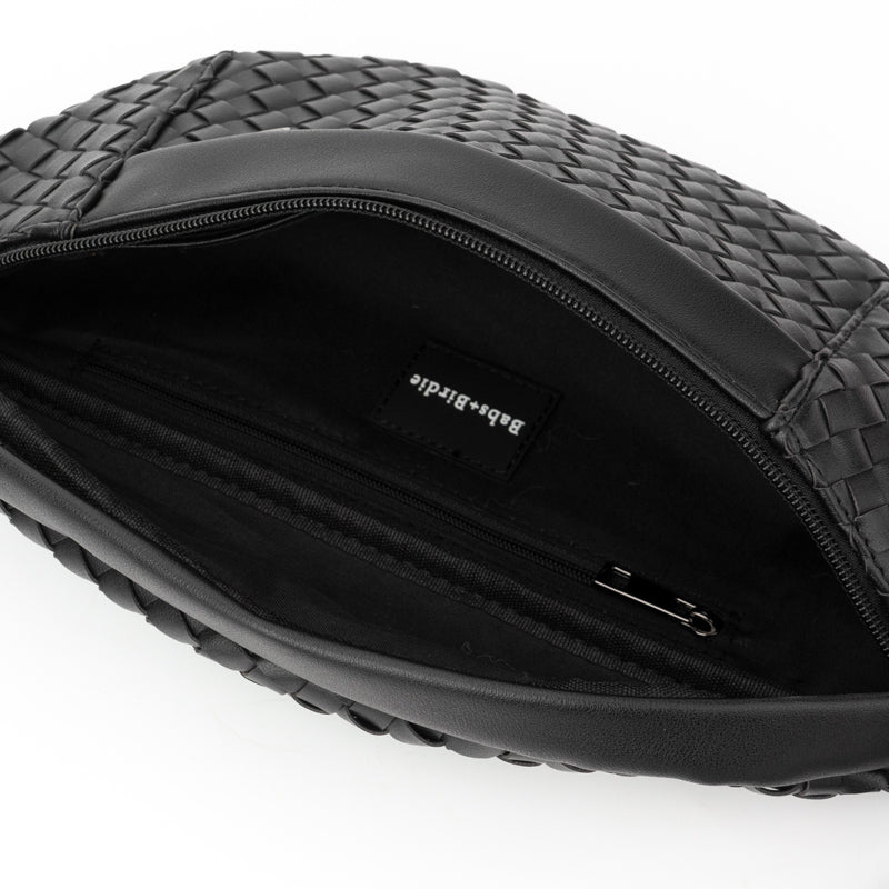 Woven Leather Vegan Sling Bag The Riley