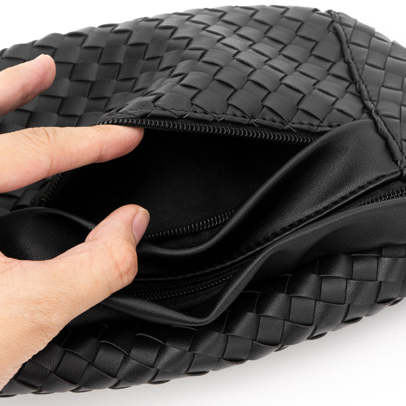 Woven Leather Vegan Sling Bag The Riley