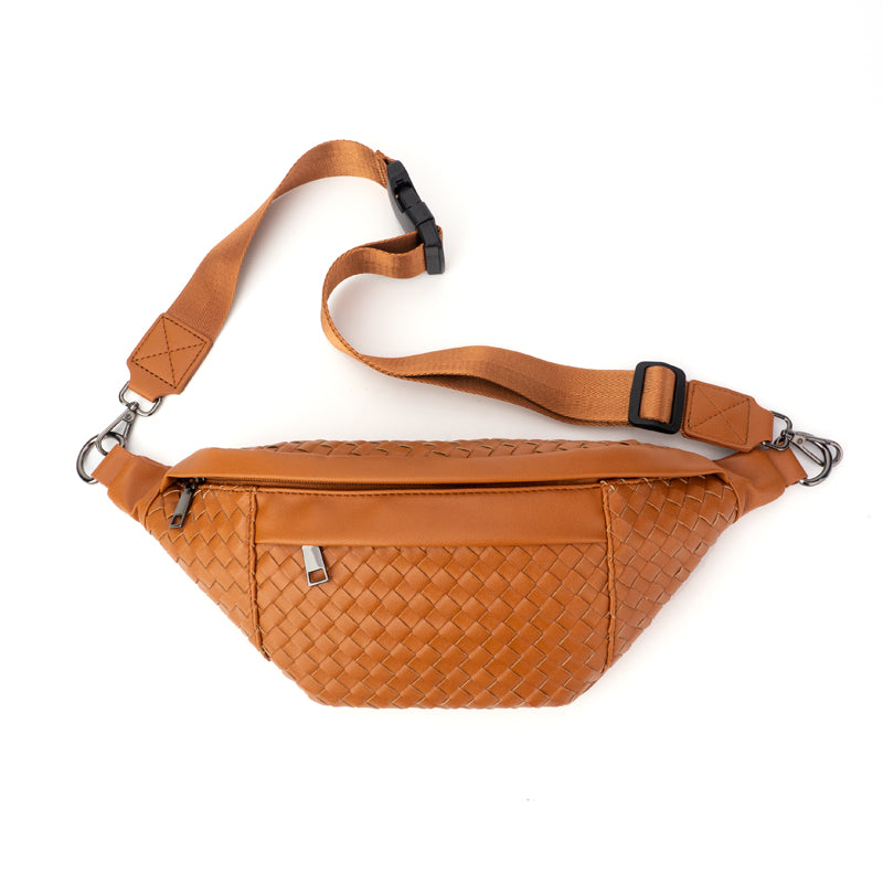Woven Leather Vegan Sling Bag The Riley
