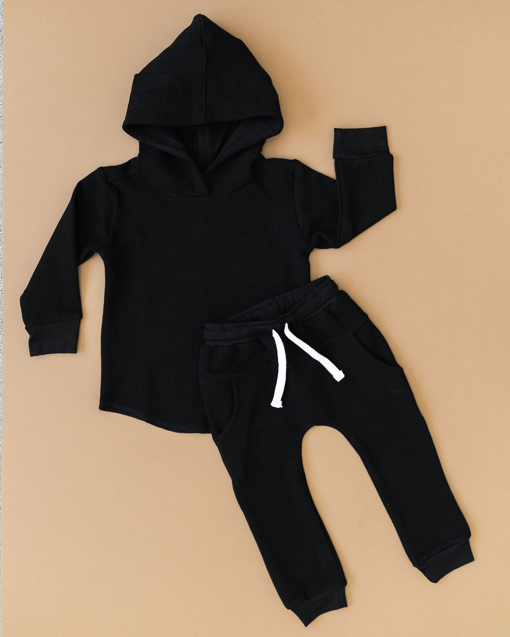 Onyx Waffle Knit Joggers Bamboo Blend Joggers Laree + Co.